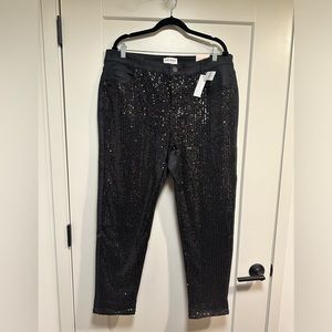 NWT Size 16 Lane Bryant Black Sequin Jeans